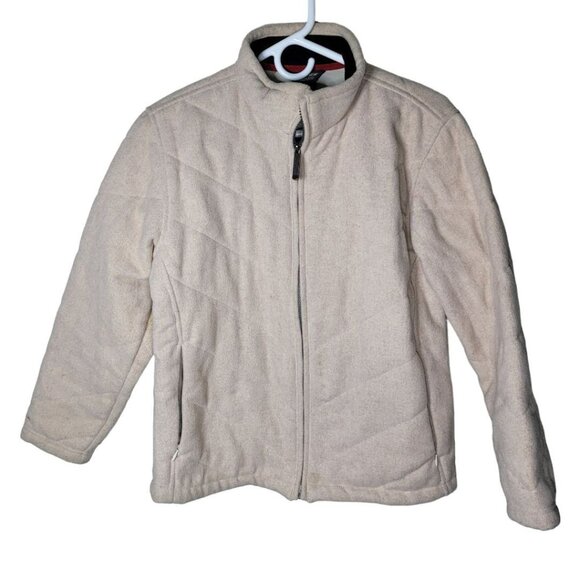 Woolrich Jacket Womens Small Quilted Full Zip Pockets Vanilla Heather 15601 - Picture 1 of 11